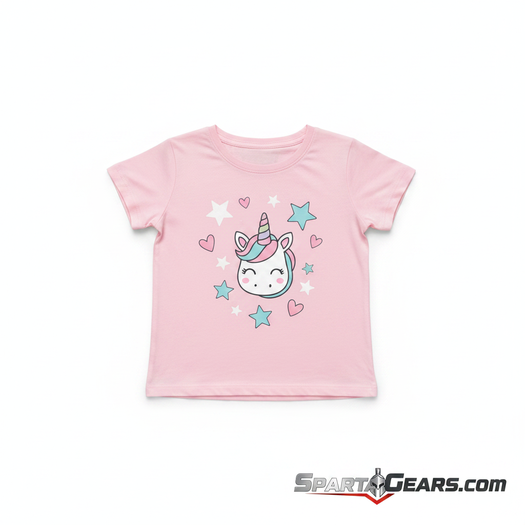Girls Pink Stars & Hearts T-Shirt