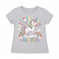 Girls Unicorn Graphic Tee with colorful magical unicorn design