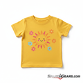 Girls Yellow Sunshine T-Shirt flat lay with SpartaGears.com logo