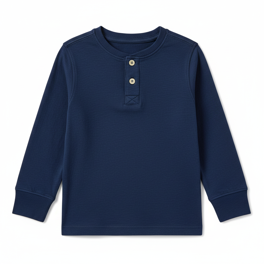 Boys Henley Long Sleeve Shirt in heather grey
