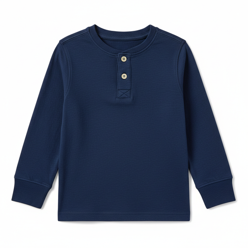 Boys Henley Long Sleeve Shirt in heather grey
