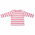 Girls Striped Long Sleeve Tee with pink and white horizontal stripes